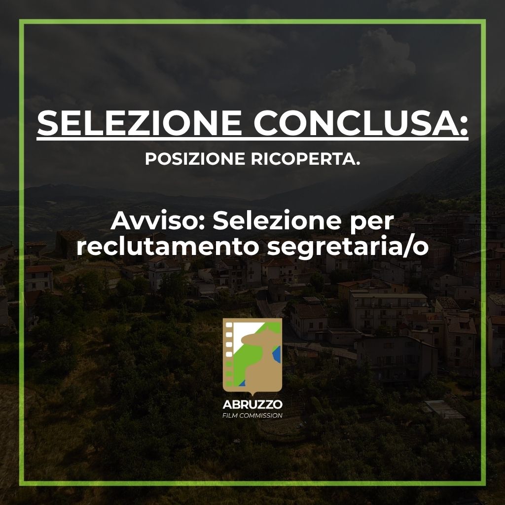 avviso selezione personale Abruzzo Film Commisison
